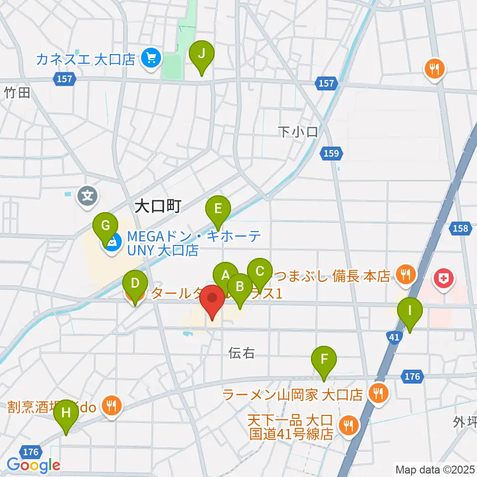 大口町歴史民俗資料館周辺のカフェ一覧地図