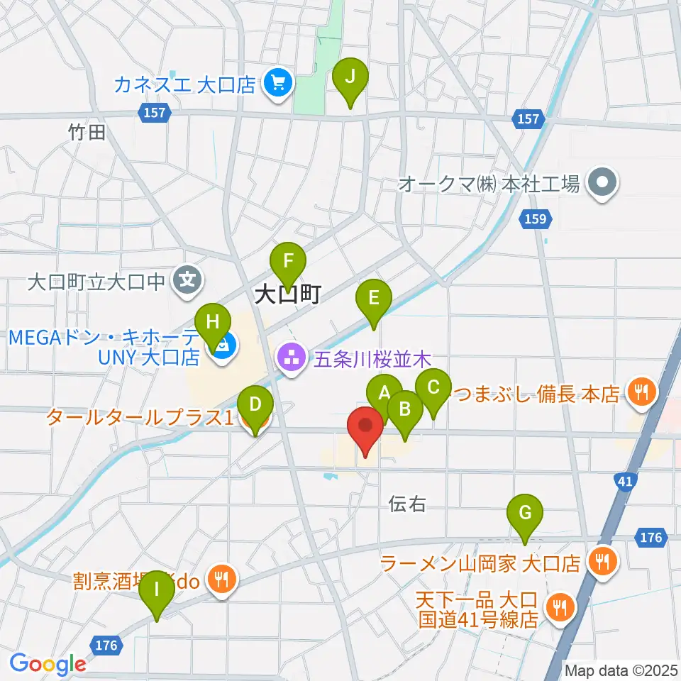 大口町歴史民俗資料館周辺のカフェ一覧地図
