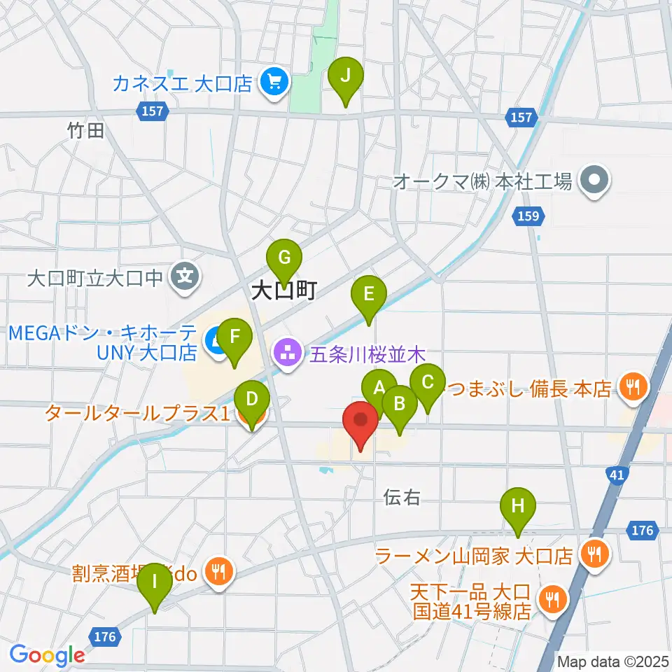 大口町歴史民俗資料館周辺のカフェ一覧地図