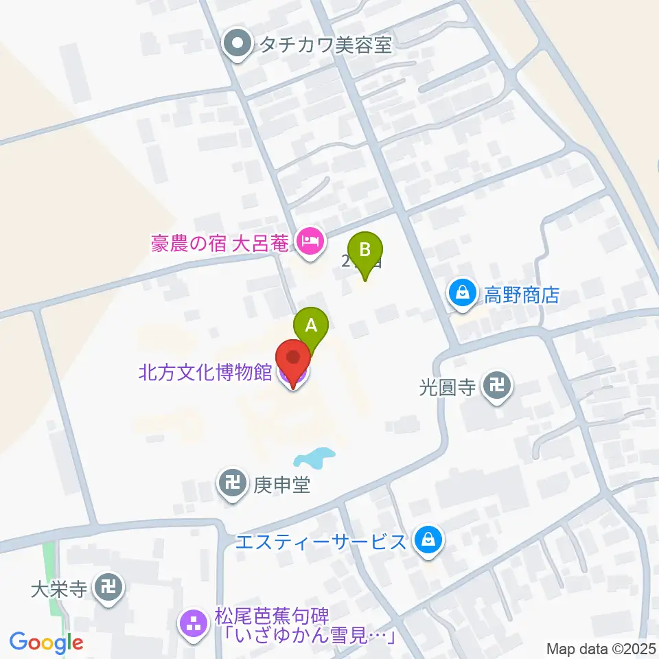 北方文化博物館周辺のカフェ一覧地図