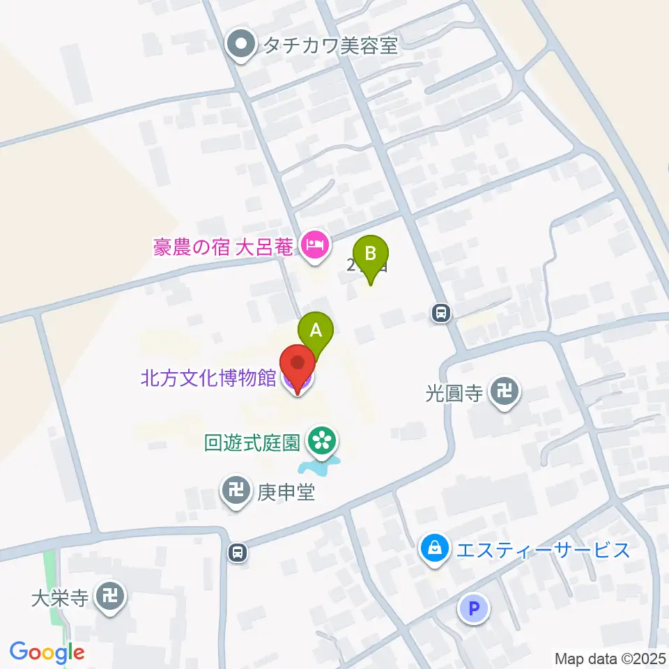 北方文化博物館周辺のカフェ一覧地図