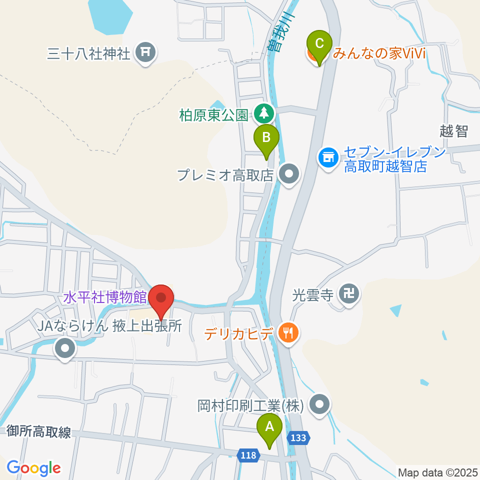 水平社博物館周辺のカフェ一覧地図