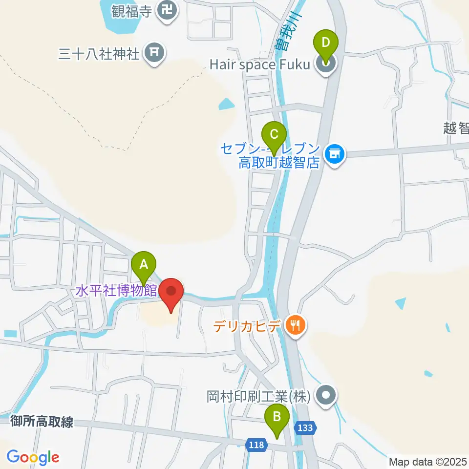 水平社博物館周辺のカフェ一覧地図