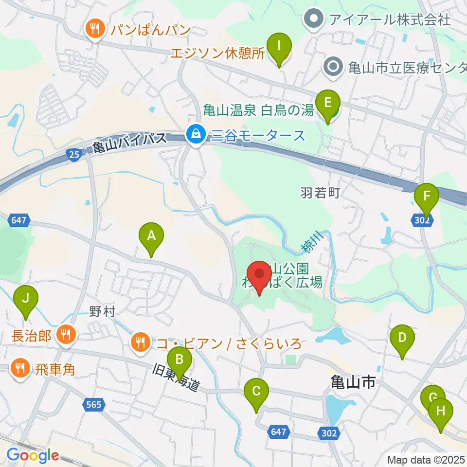 亀山市歴史博物館周辺のカフェ一覧地図