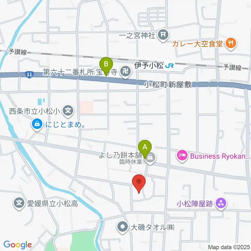 西条市立小松温芳図書館・郷土資料室周辺のカフェ一覧地図