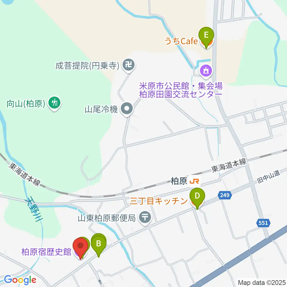 米原市柏原宿歴史館周辺のカフェ一覧地図
