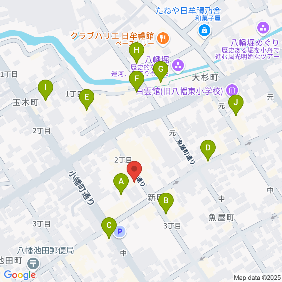 近江八幡市立資料館周辺のカフェ一覧地図