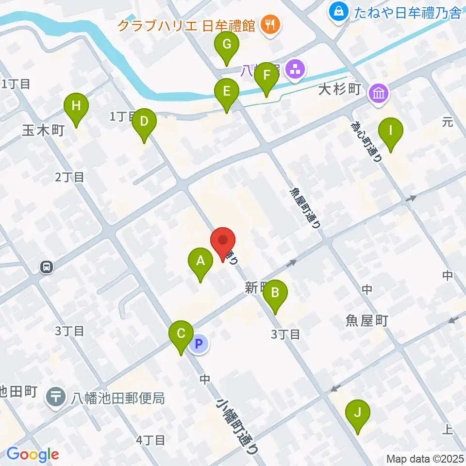 近江八幡市立資料館周辺のカフェ一覧地図