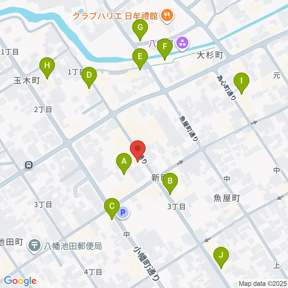 近江八幡市立資料館周辺のカフェ一覧地図