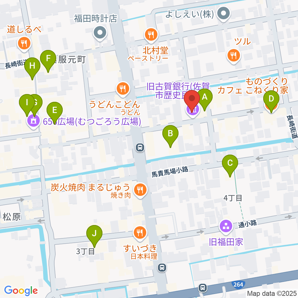 佐賀市歴史民俗館周辺のカフェ一覧地図