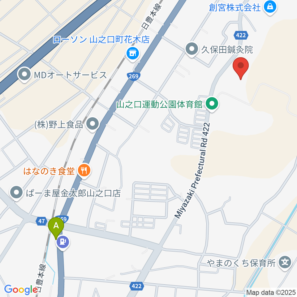 クロキリスタジアム周辺のカフェ一覧地図