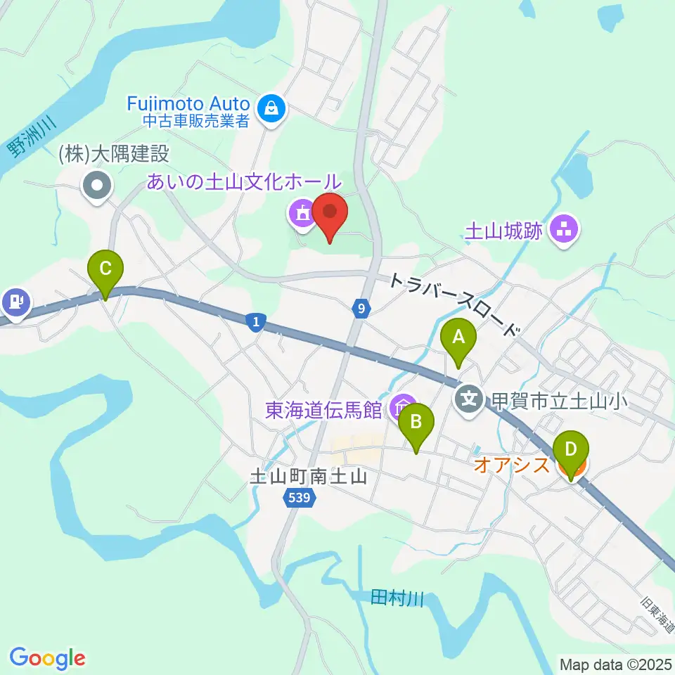 甲賀市土山歴史民俗資料館周辺のカフェ一覧地図