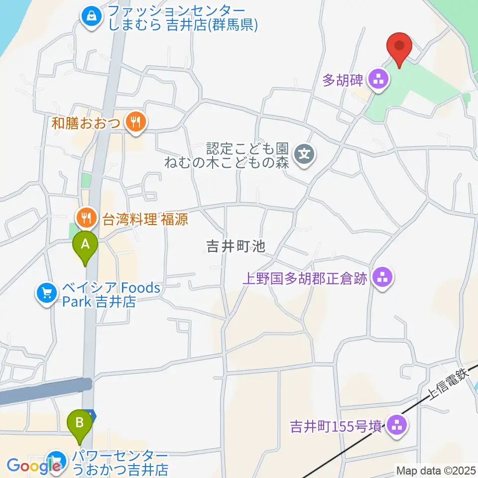 多胡碑記念館周辺のカフェ一覧地図