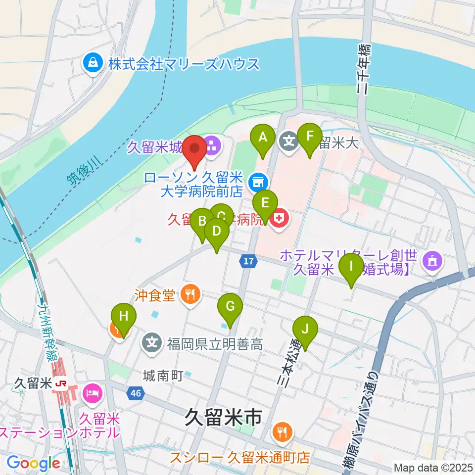 有馬記念館周辺のカフェ一覧地図