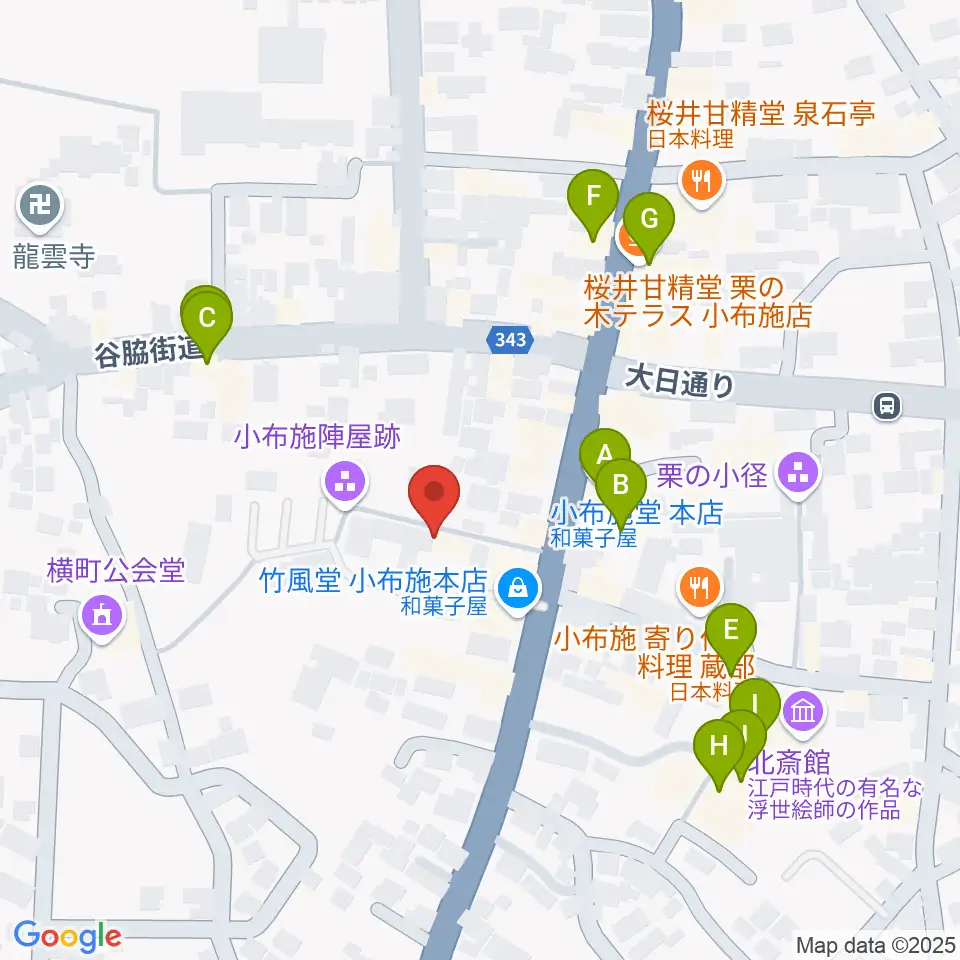 日本のあかり博物館周辺のカフェ一覧地図