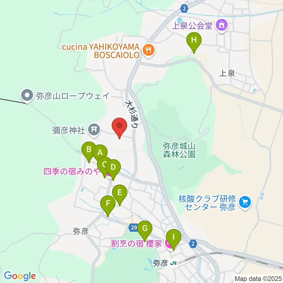 彌彦神社宝物殿周辺のカフェ一覧地図