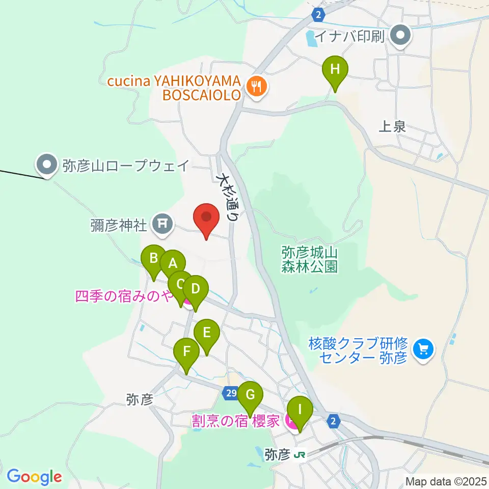 彌彦神社宝物殿周辺のカフェ一覧地図