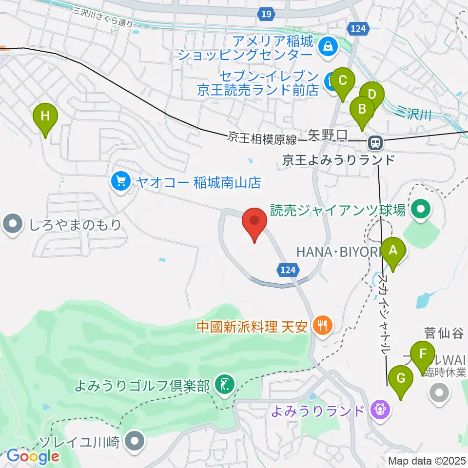 ジャイアンツタウンスタジアム周辺のカフェ一覧地図