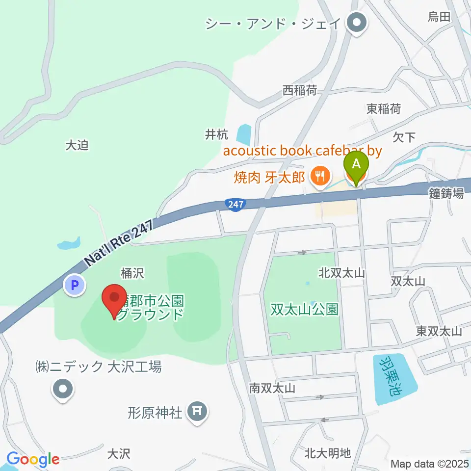 蒲郡市公園グラウンド野球場周辺のカフェ一覧地図