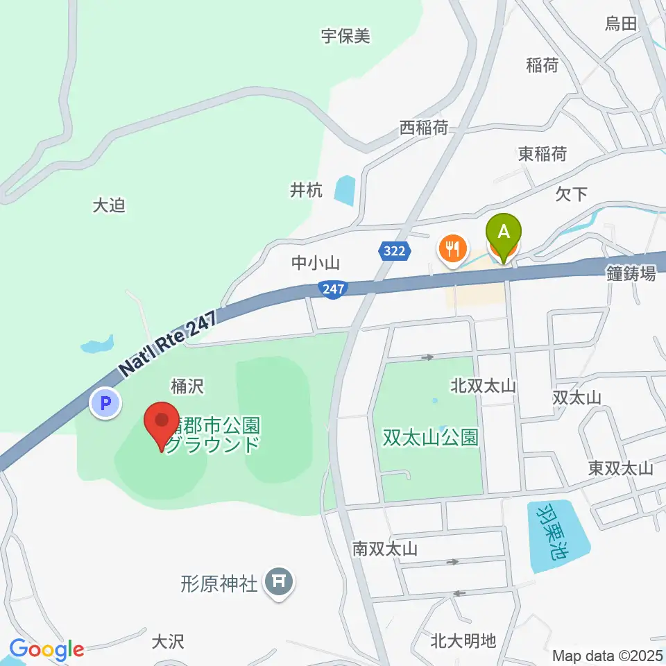 蒲郡市公園グラウンド野球場周辺のカフェ一覧地図