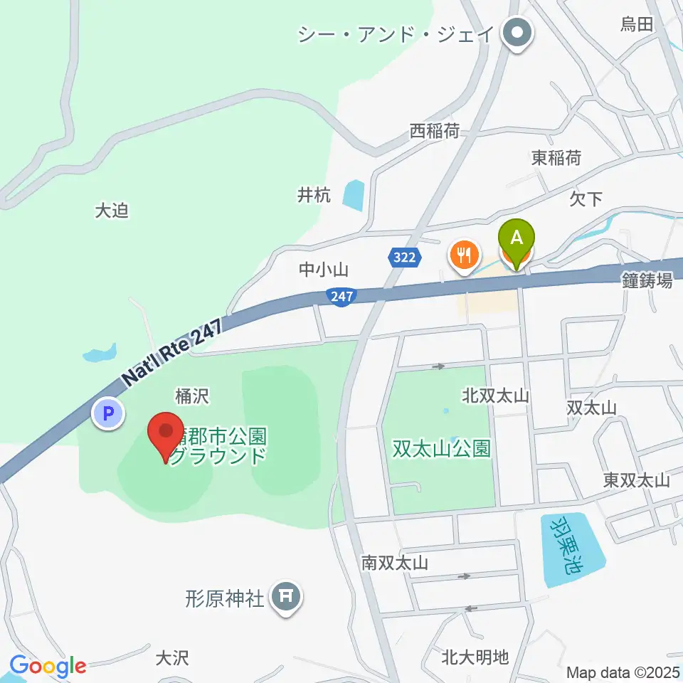 蒲郡市公園グラウンド野球場周辺のカフェ一覧地図