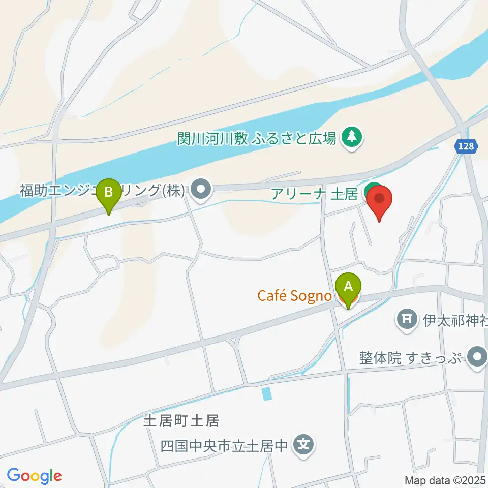 アリーナ土居周辺のカフェ一覧地図