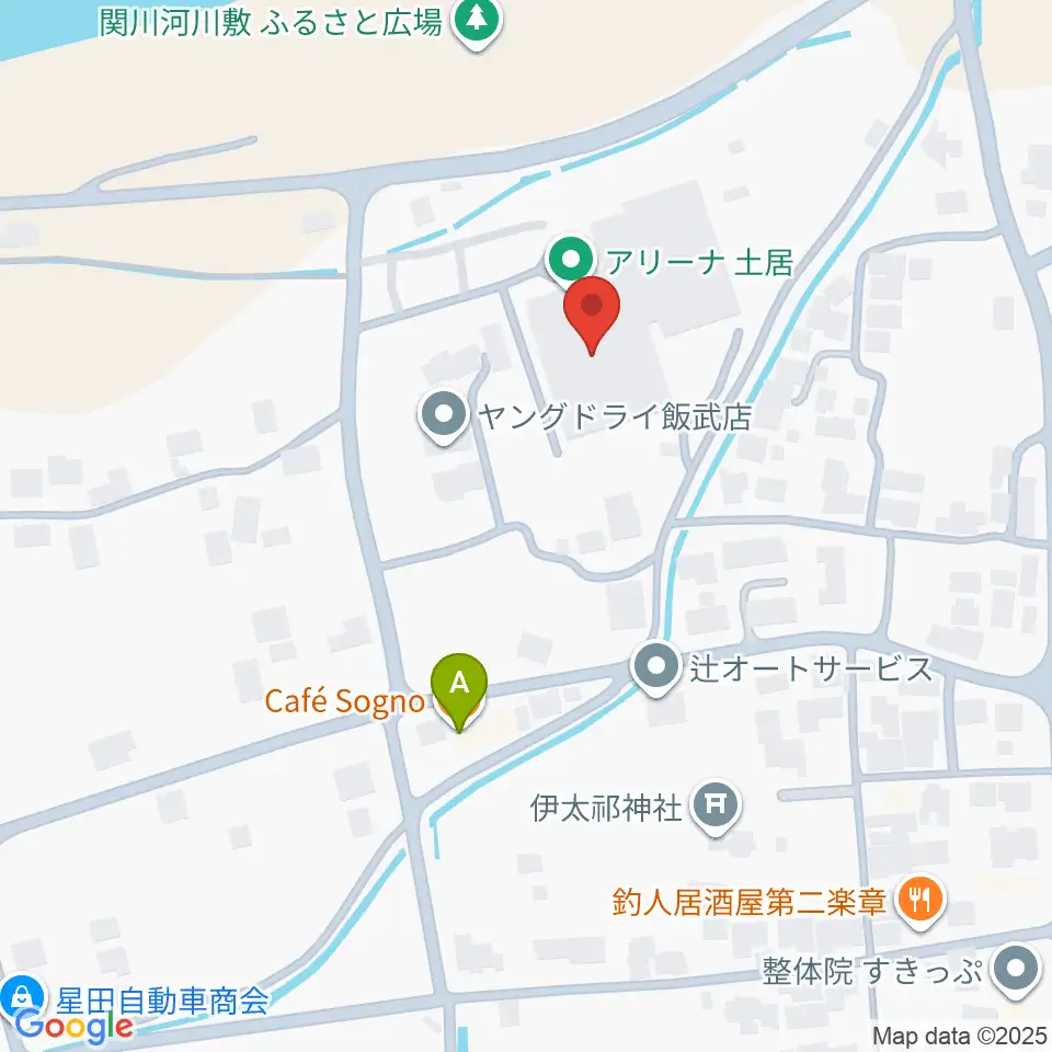 アリーナ土居周辺のカフェ一覧地図