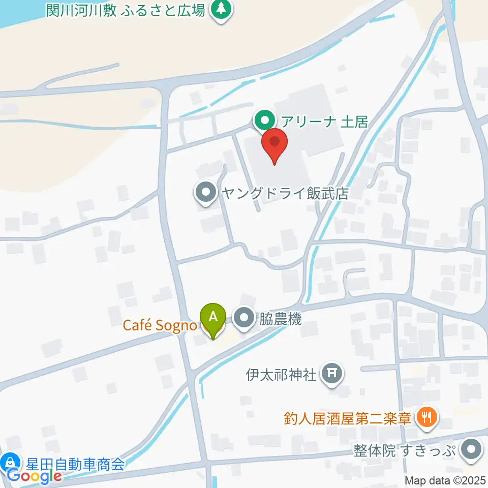 アリーナ土居周辺のカフェ一覧地図