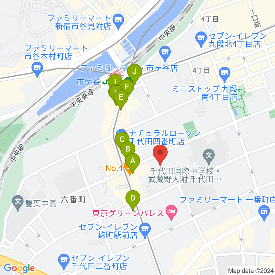 サウンドインスタジオ周辺のカフェ一覧地図