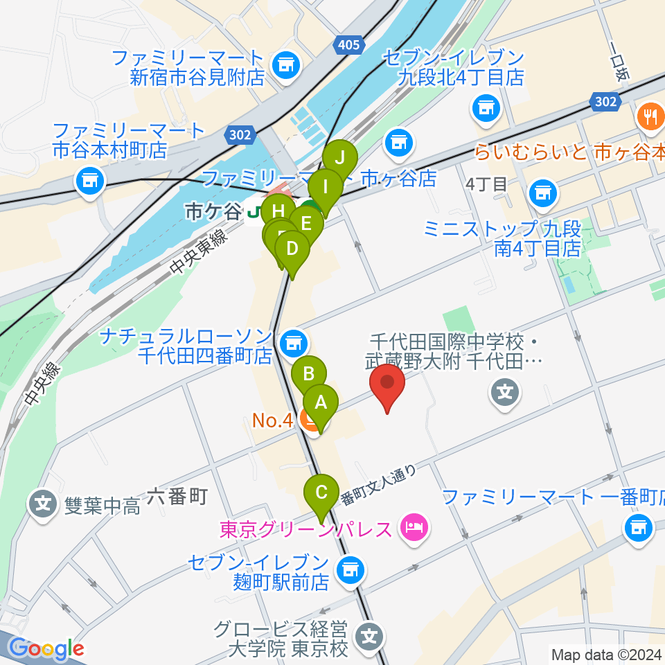 サウンドインスタジオ周辺のカフェ一覧地図