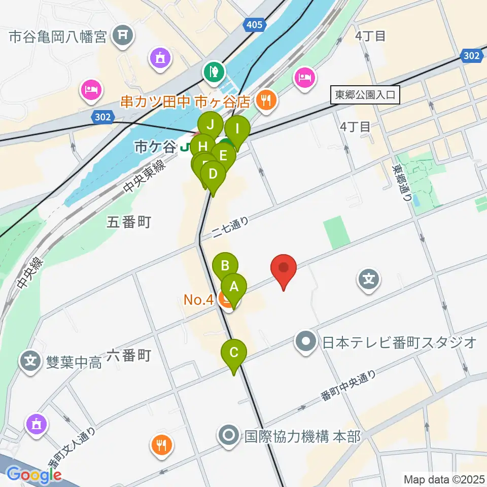 サウンドインスタジオ周辺のカフェ一覧地図