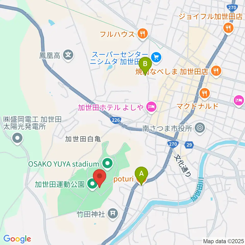 南さつま市加世田運動公園体育館周辺のカフェ一覧地図