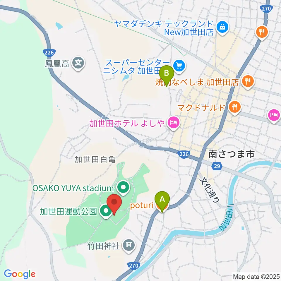 南さつま市加世田運動公園体育館周辺のカフェ一覧地図