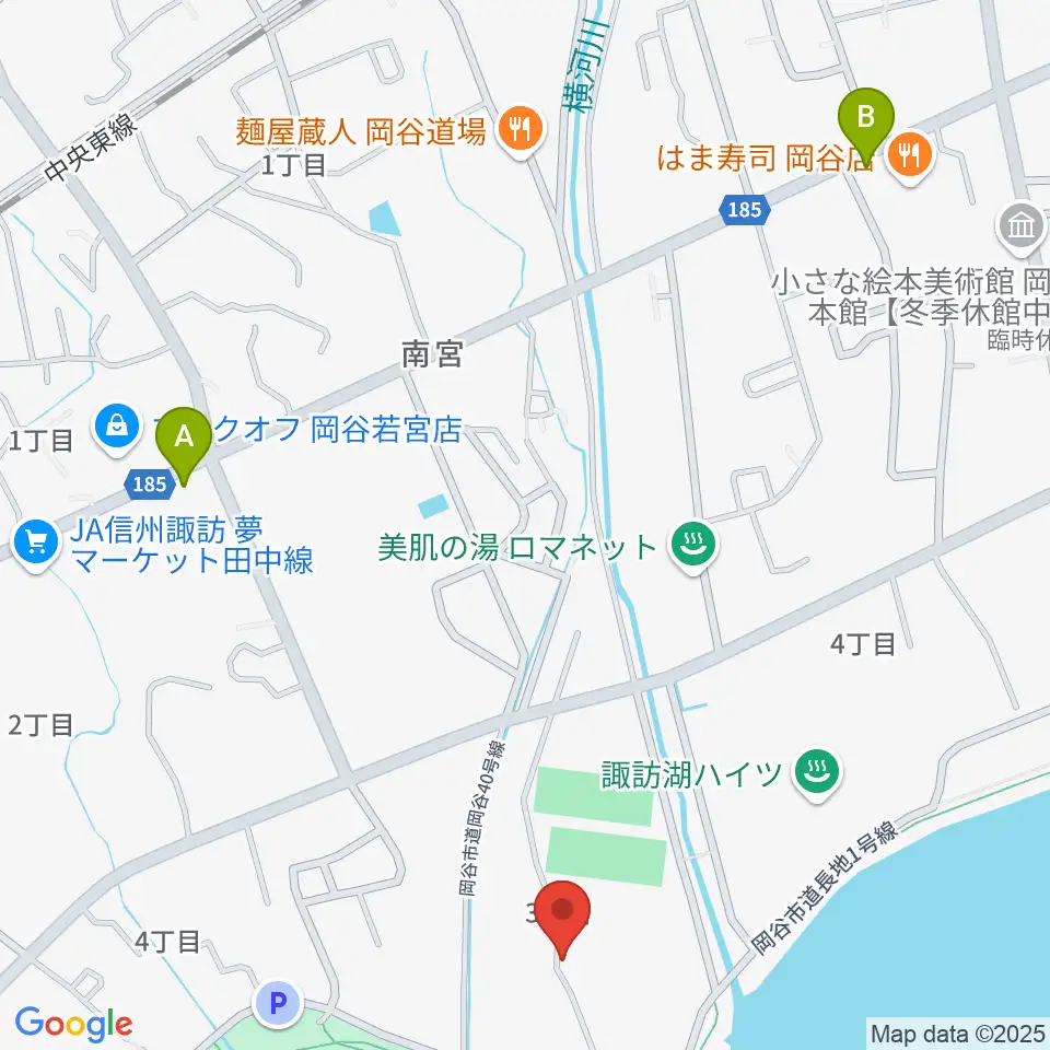 スワンドーム 岡谷市民総合体育館 西体育館周辺のカフェ一覧地図