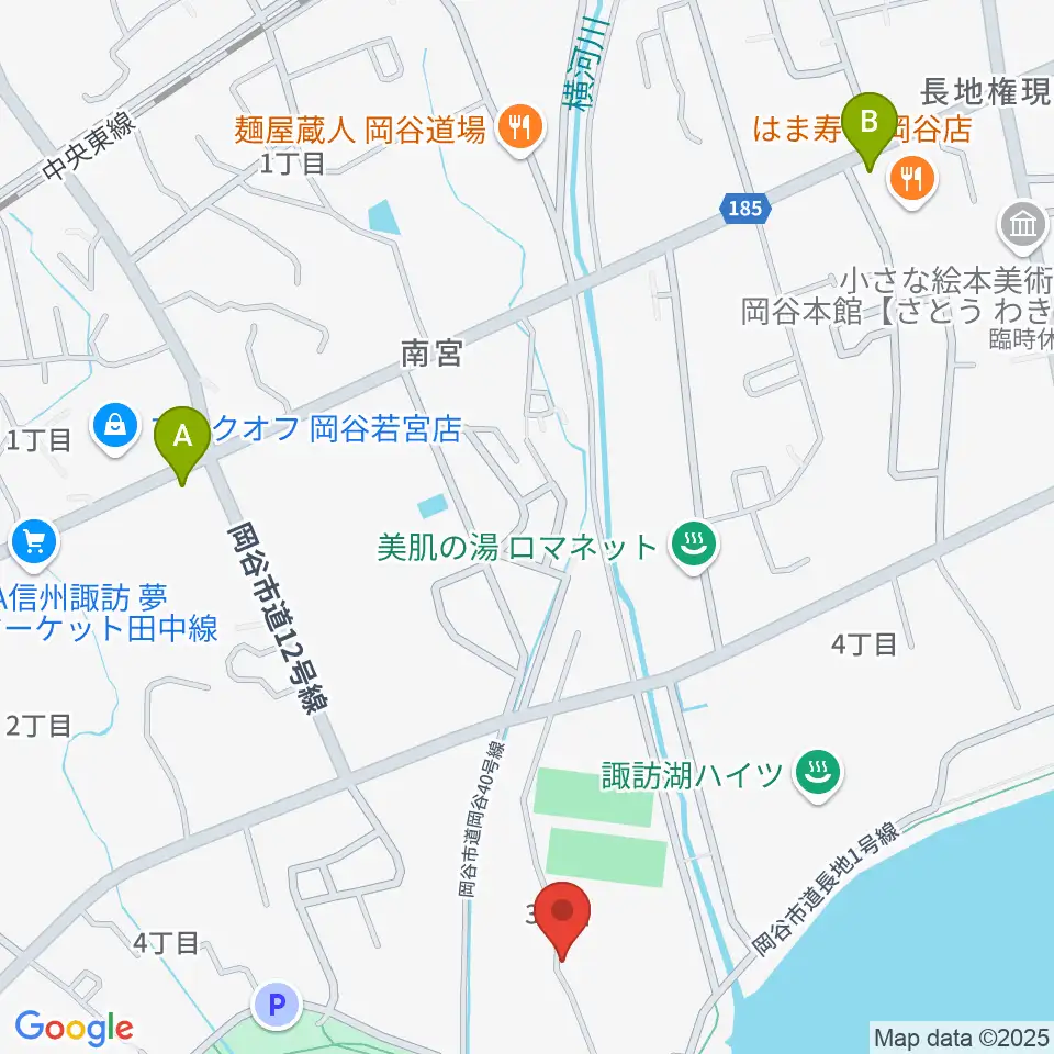 スワンドーム 岡谷市民総合体育館 西体育館周辺のカフェ一覧地図