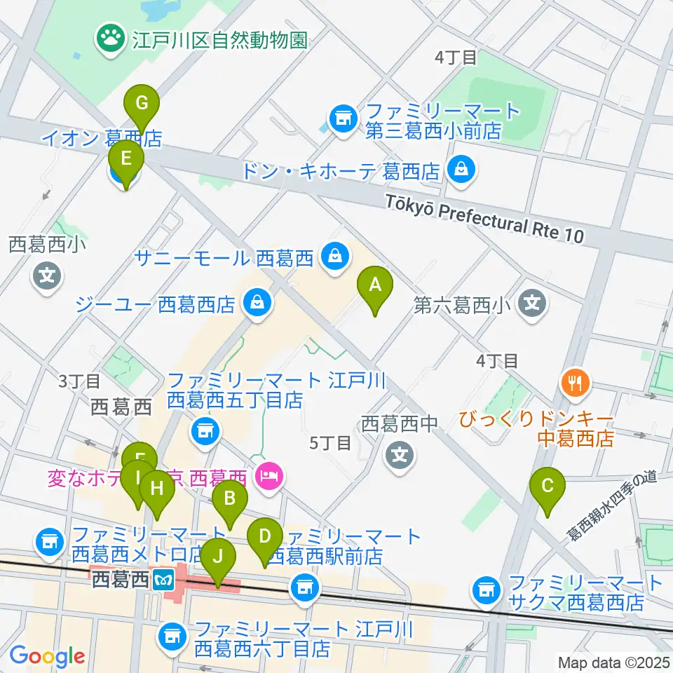 江戸川区スポーツセンター周辺のカフェ一覧地図