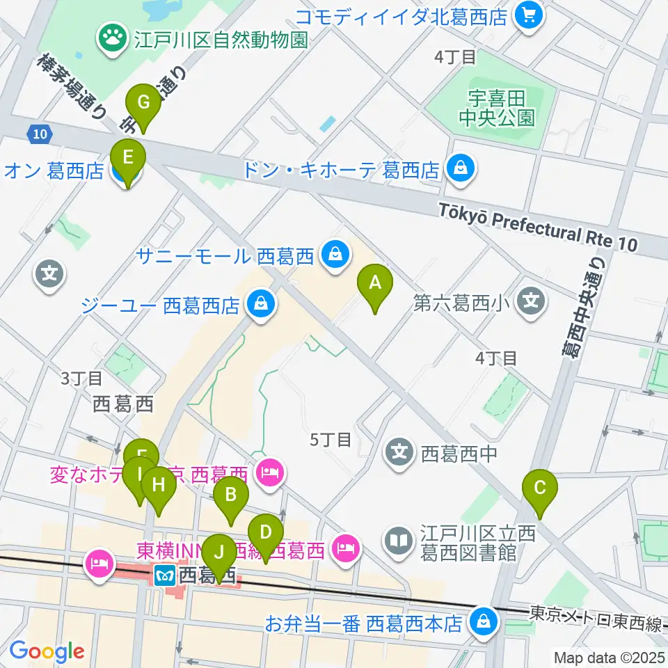 江戸川区スポーツセンター周辺のカフェ一覧地図