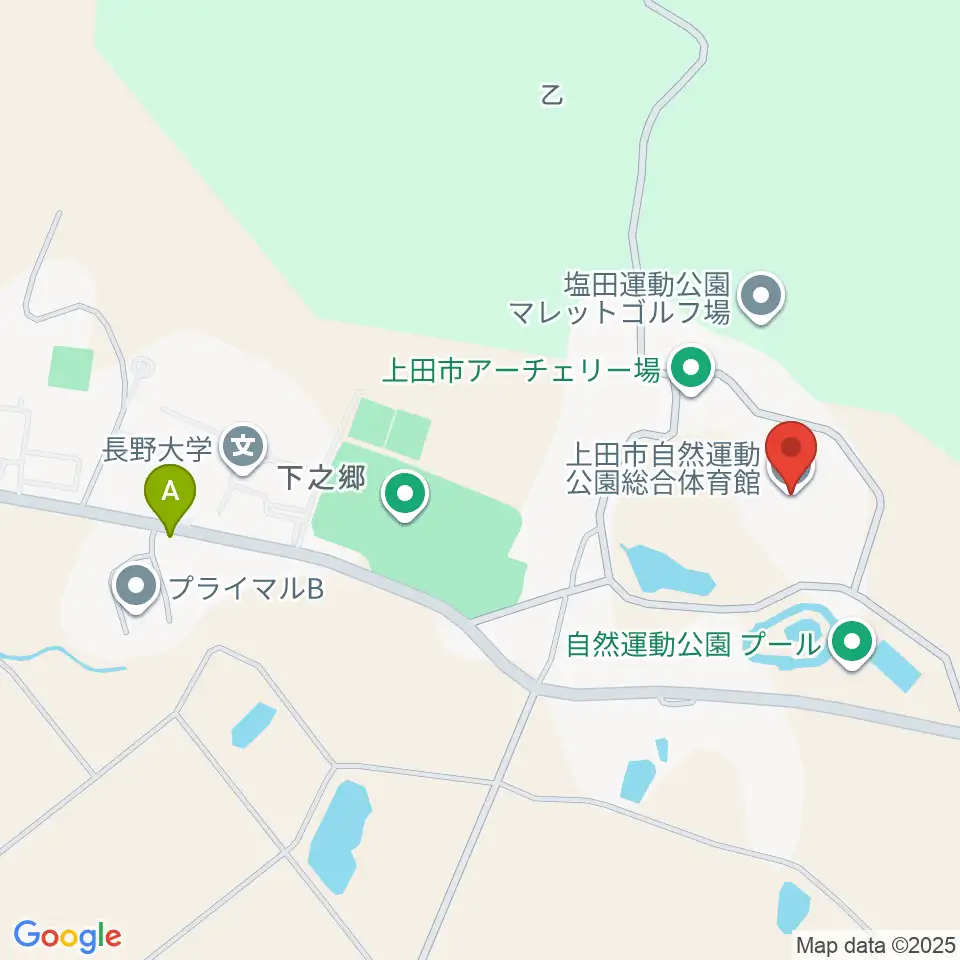 上田市自然運動公園総合体育館周辺のカフェ一覧地図