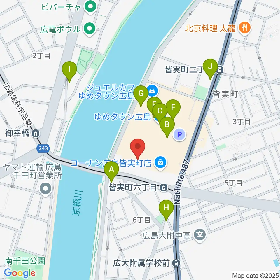 猫田記念体育館周辺のカフェ一覧地図