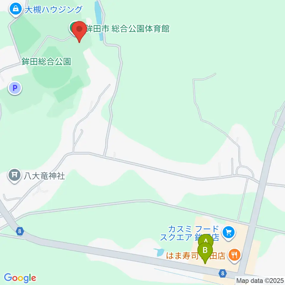 鉾田市総合公園体育館周辺のカフェ一覧地図