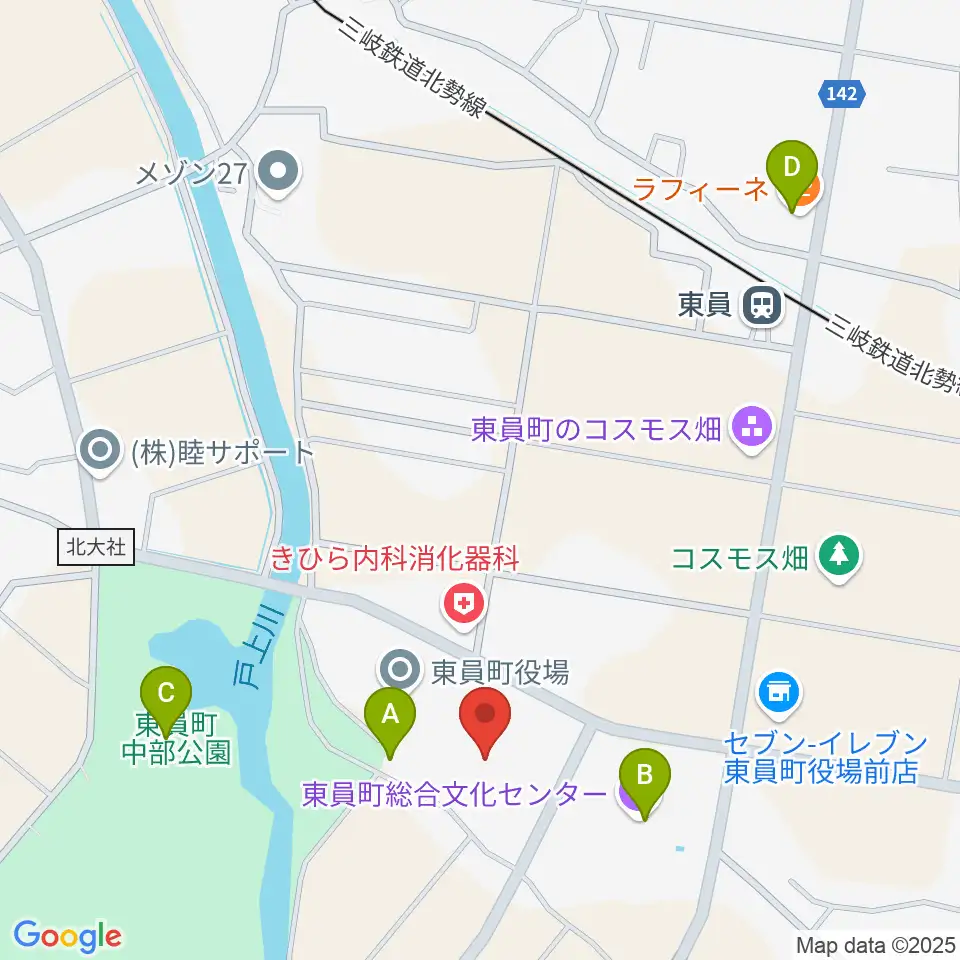 東員町総合体育館周辺のカフェ一覧地図