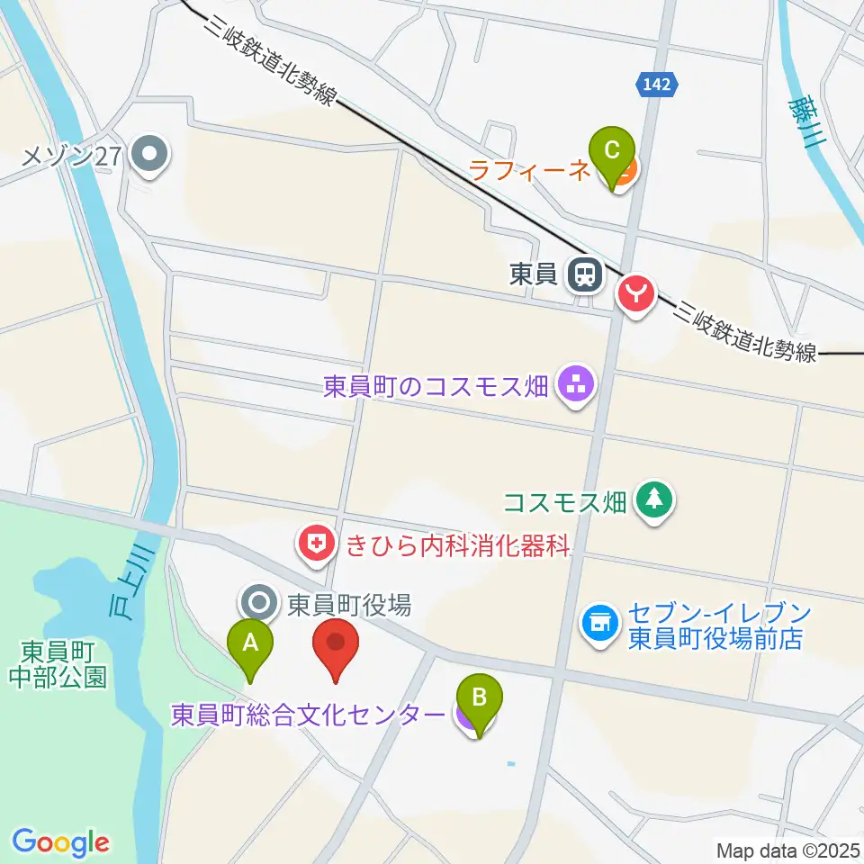 東員町総合体育館周辺のカフェ一覧地図