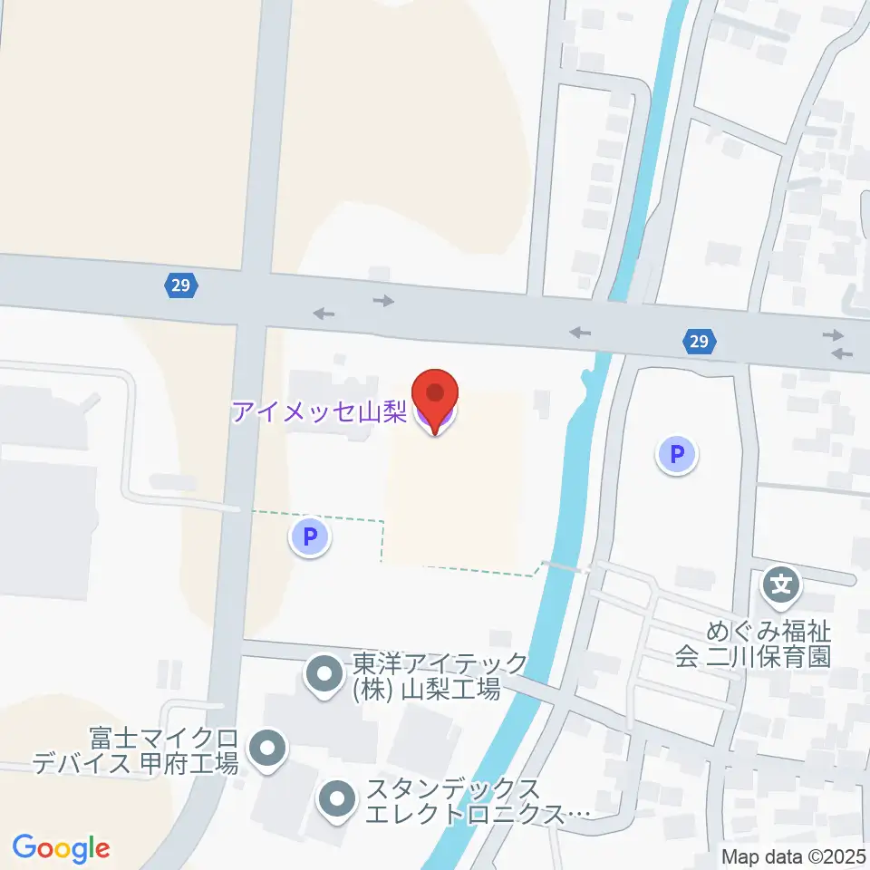 アイメッセ山梨周辺のカフェ一覧地図
