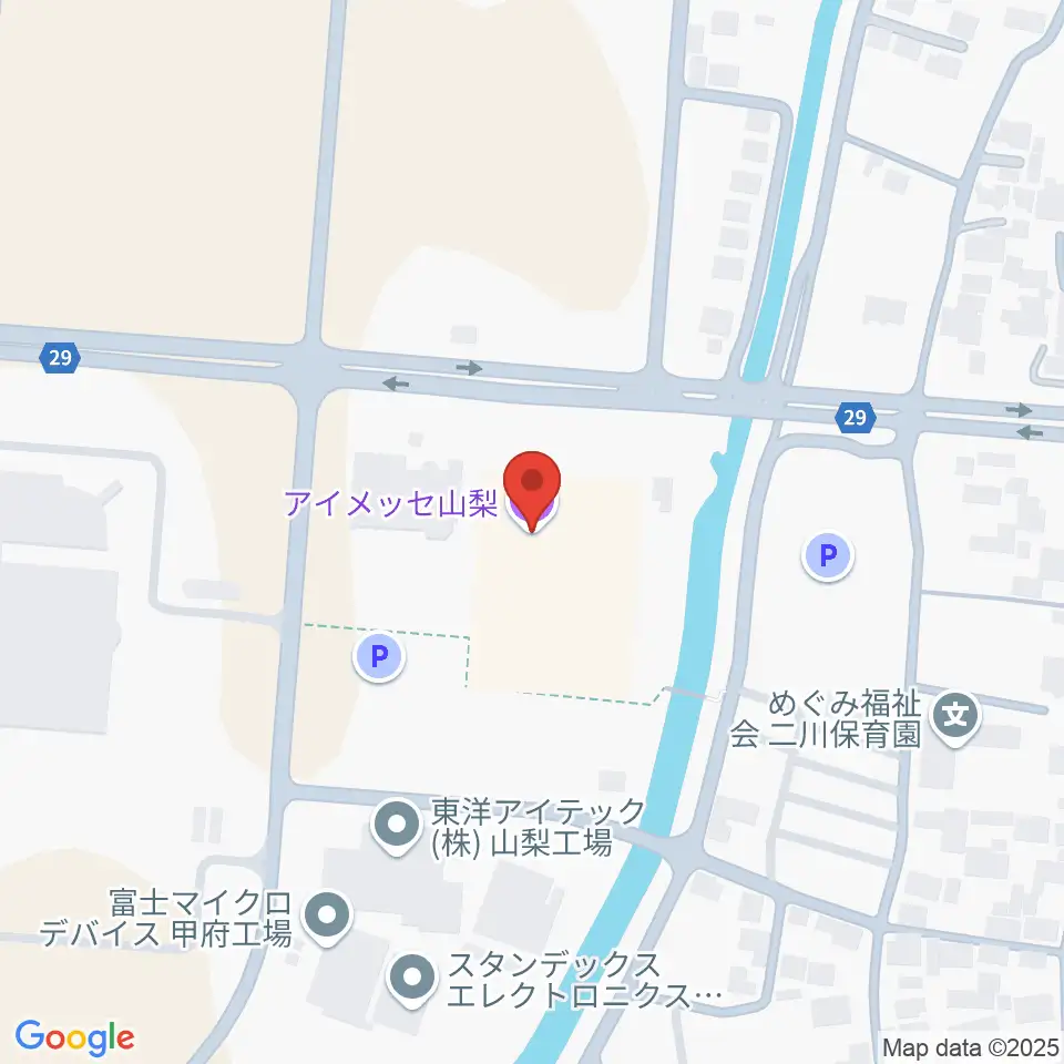 アイメッセ山梨周辺のカフェ一覧地図