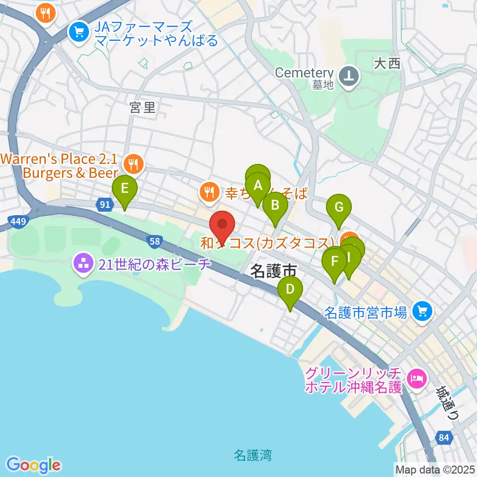 21世紀の森体育館周辺のカフェ一覧地図