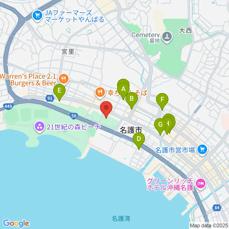 21世紀の森体育館周辺のカフェ一覧地図