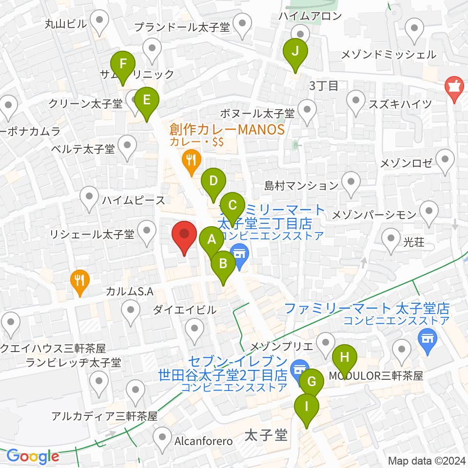 三軒茶屋クロスロードスタジオ周辺のカフェ一覧地図