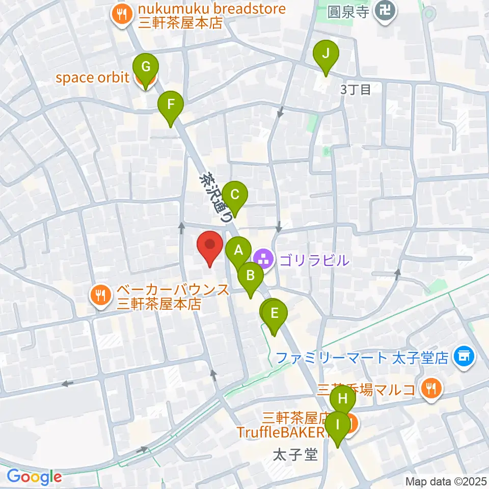 三軒茶屋クロスロードスタジオ周辺のカフェ一覧地図
