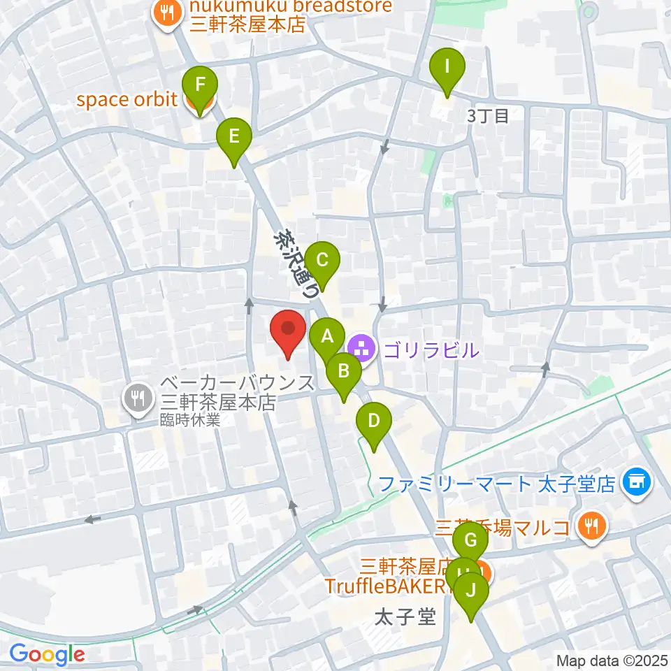 三軒茶屋クロスロードスタジオ周辺のカフェ一覧地図