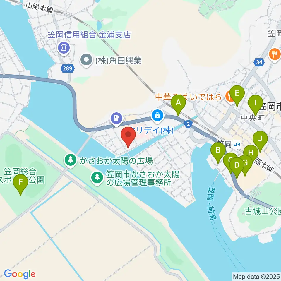 笠岡市立郷土館周辺のカフェ一覧地図